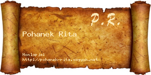 Pohanek Rita névjegykártya