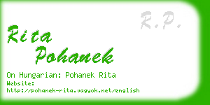 rita pohanek business card